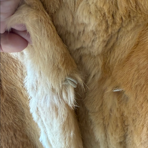 Rabbit Fur Coat Vintage Fur Mob Wife Belted Jacket S/M - Picture 6 of 15
